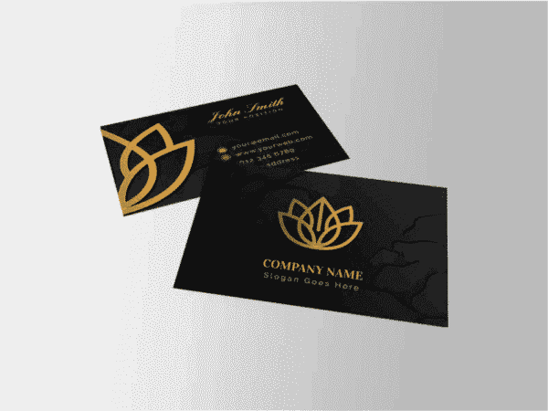 1000 Business Cards, Gold Foil Matt Lamination 400gsm