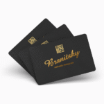 1000 Business Cards, Gold Foil Matt Lamination 400gsm