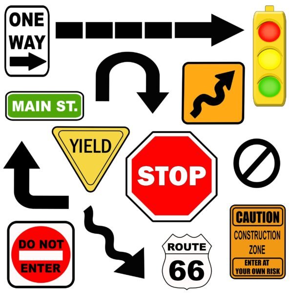 Road and safety Signs Sticker