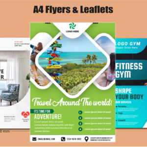 10000 Flyers A4 Real Size, 170 GSM Glossy Paper