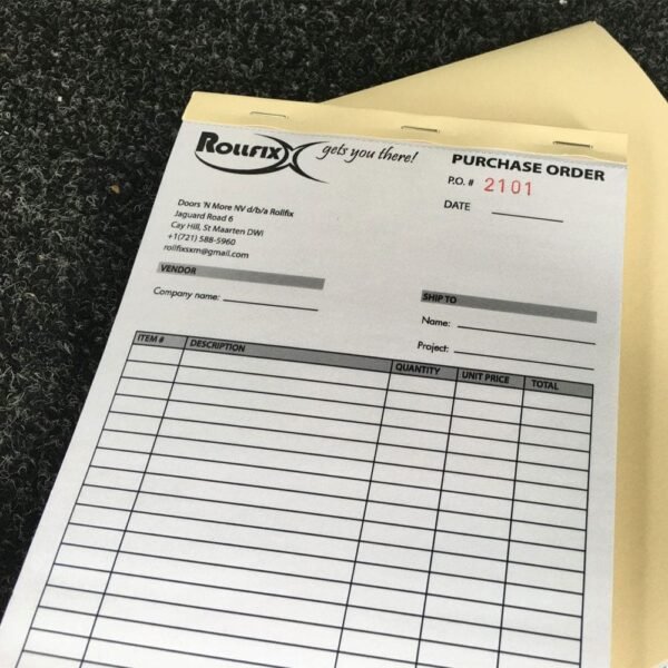 100 NCR – A4 Size, 1 Color Printing, 1+2