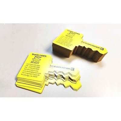 1000 Custom Shape Business Cards, Matt Laminated with Gold Foil Spot UV 400 GSM