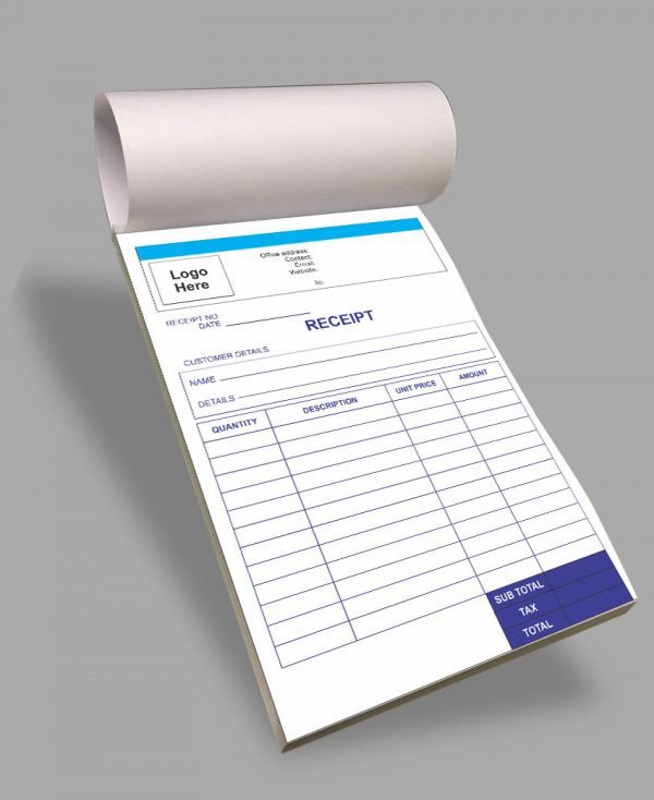 100 NCR – A4 Size, 1 Color Printing, 1+1