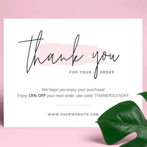 50 Thank You Cards A4 350 GSM 1 Side Printing Matt Lamination