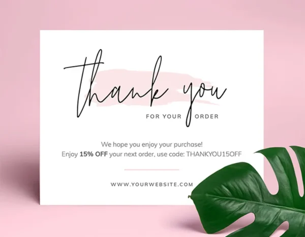 50 Thank You Cards A4 350 GSM 1 Side Printing Matt Lamination